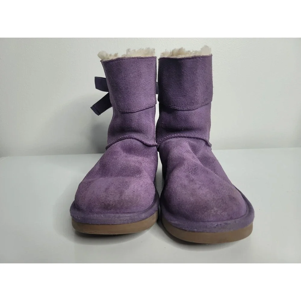 Koolaburra by UGG Kids Girls Size 3 Bow Tie Purple Andrah Short Boots #1108611